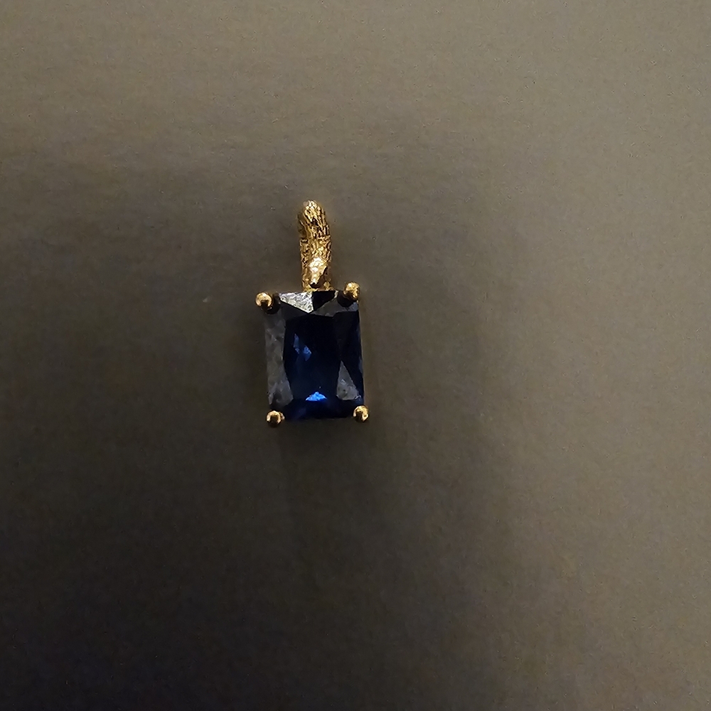 Blue sapphire snake Pendant,  gold filled